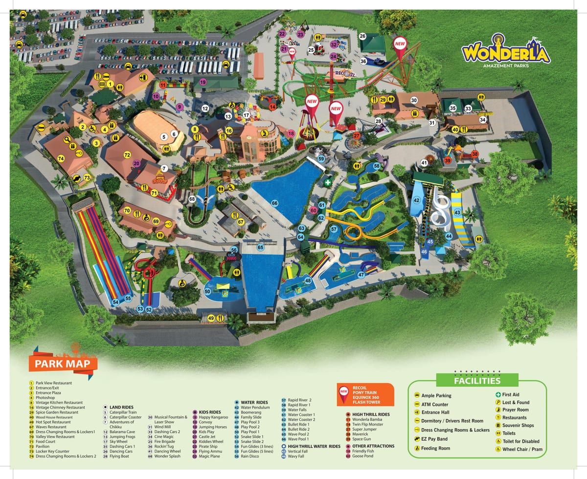 Wonderla Բանգալոր քարտեզի վրա